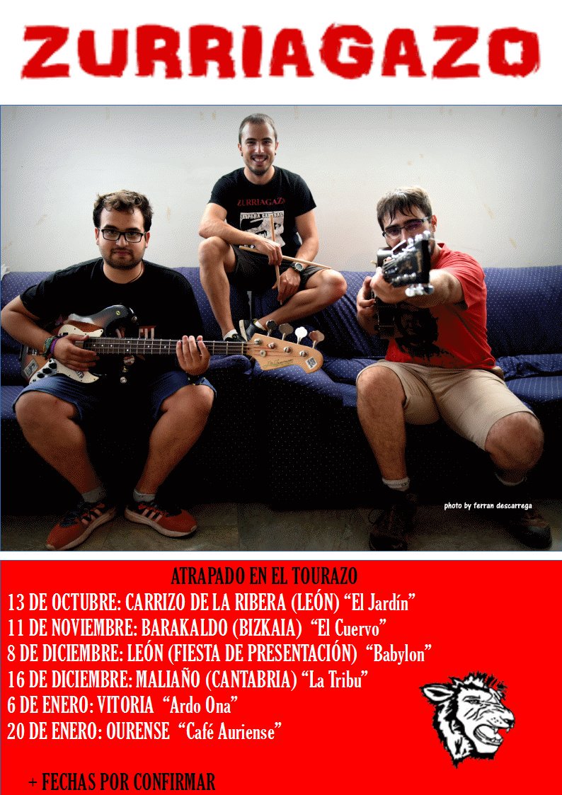 ZurriagazoPunk's tweet photo. ¡Buenas gente! Aquí os dejamos lo que será el inicio de nuestra gira: "Atrapados en el Tourazo". Estaremos presentando nuestro quinto disco. https://t.co/7cxqLxuo6m
