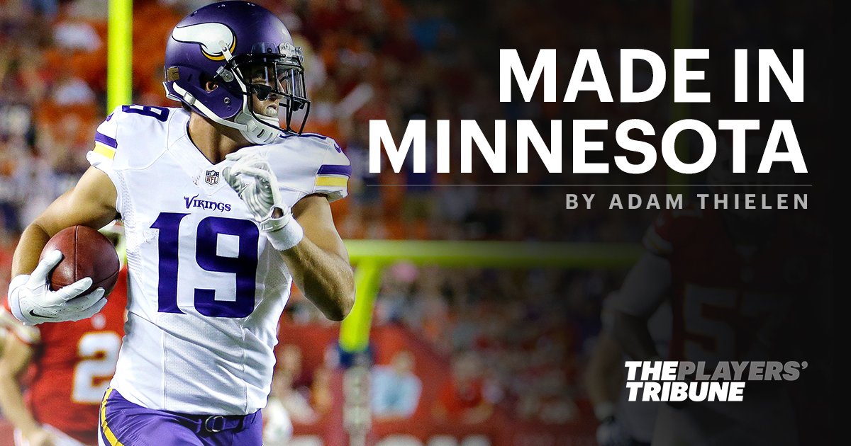 PlayersTribune's tweet photo. The fate of @athielen19’s childhood dream came down to one click of the refresh button.

His story: https://t.co/eOXHIH6t8C https://t.co/UuHnnbb9hH