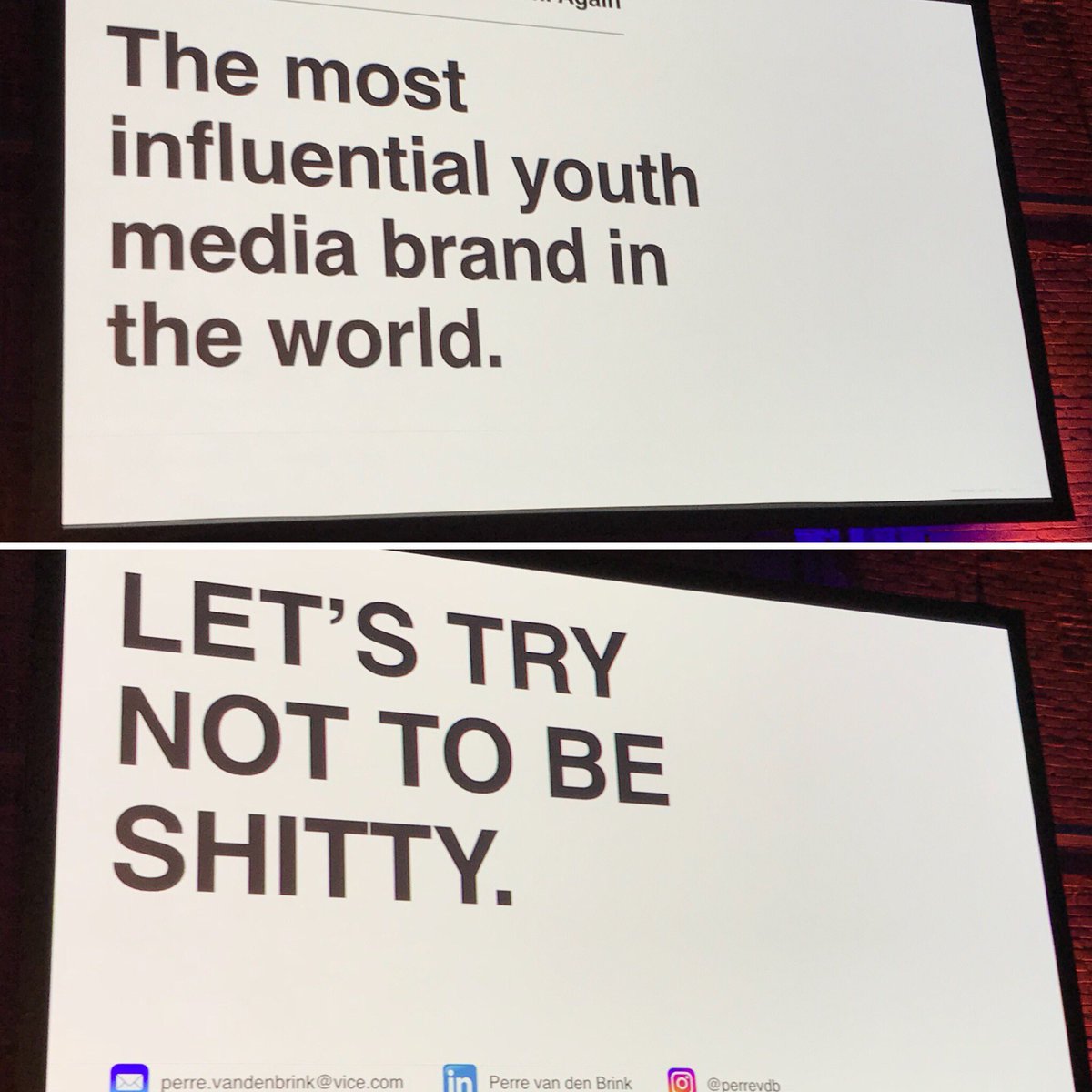 kreativ_haus's tweet photo. A mission statement doesn’t get much cooler than this! 
@VICE gets brand storytelling spot on. So inspired!
#OnBrand17 #branding #youth https://t.co/3SuSWD0MGb
