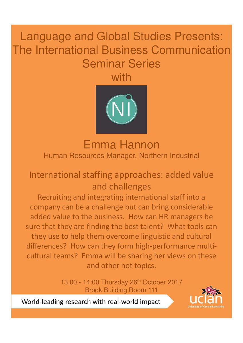 Come along to the first talk in the IBC seminar series on 26/10 at 1pm, BB111
