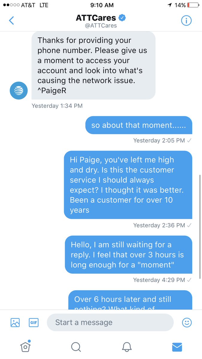 Jsw784's tweet photo. @ATTCares so I've been waiting for any type of response. But I guess you done care about customers? Is this accurate? https://t.co/Fg2cdrvtLL