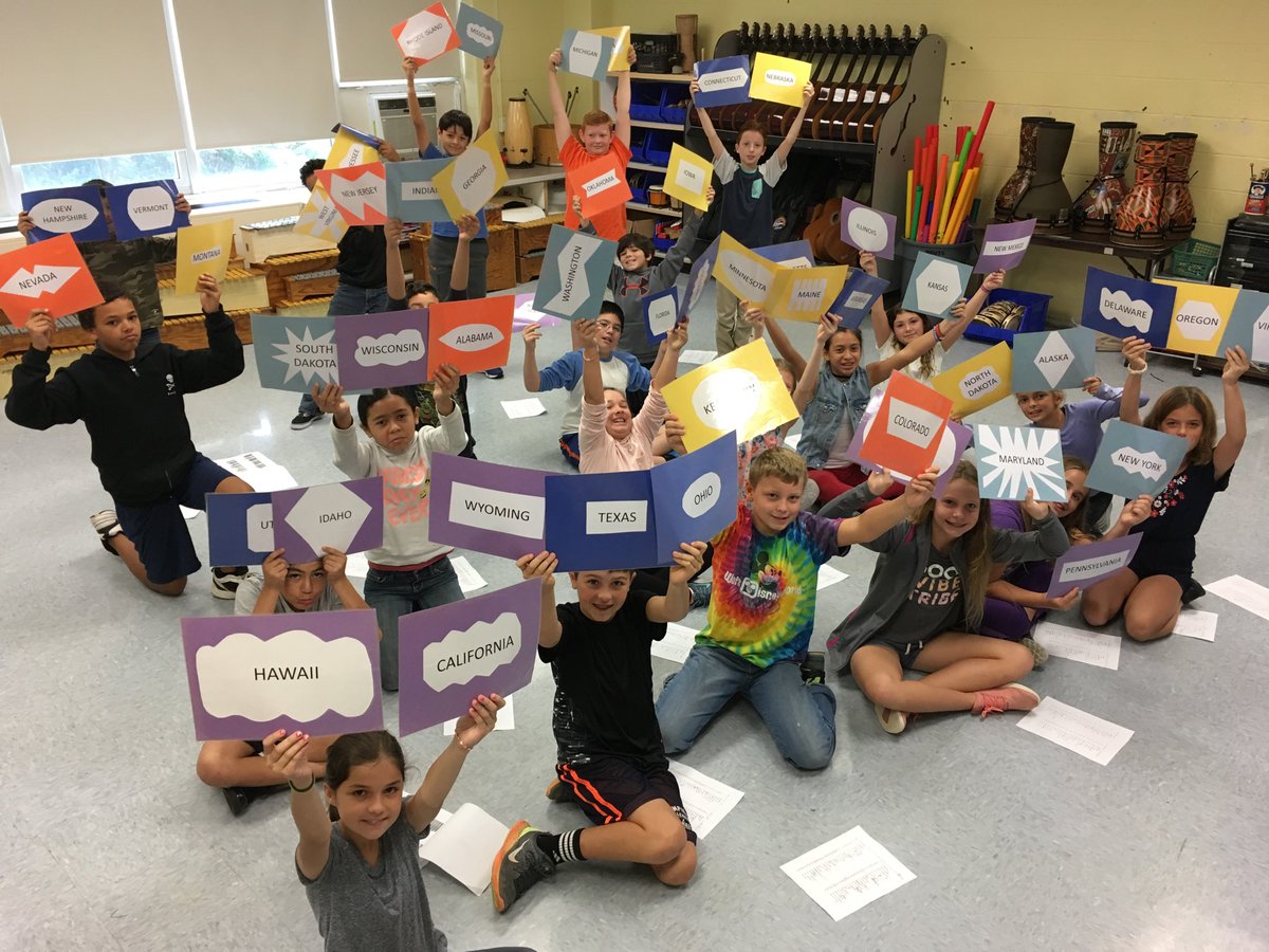 KennedyTreble's tweet photo. Fifty nifty states with 5th grade! #50nifty #learningthroughsinging #rhymetime @southoldelem https://t.co/y3ntHHkuL2