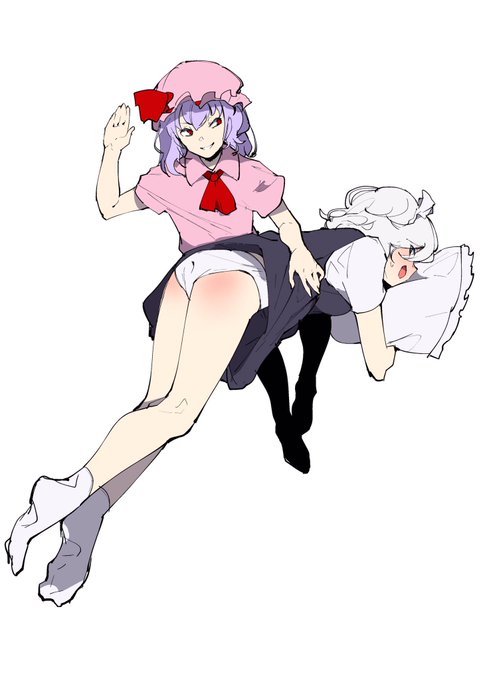 #東方版深夜のシコキャラ真剣お絵描きビュルビュルアンアン一本勝負 お仕置きされて喜ぶ咲夜さん 