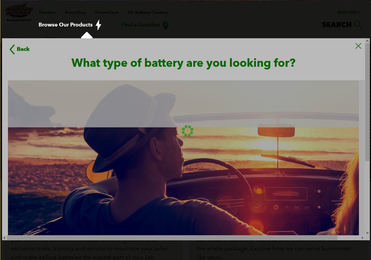 rdcnj's tweet photo. @interstatebatts Your new website is a disaster... Dealers want a fast and accurate way to look up batteries... not this.... https://t.co/GOFzFvIunU