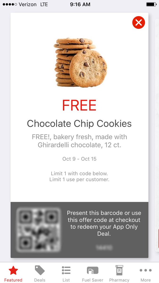 NBD, just free cookies on the app.