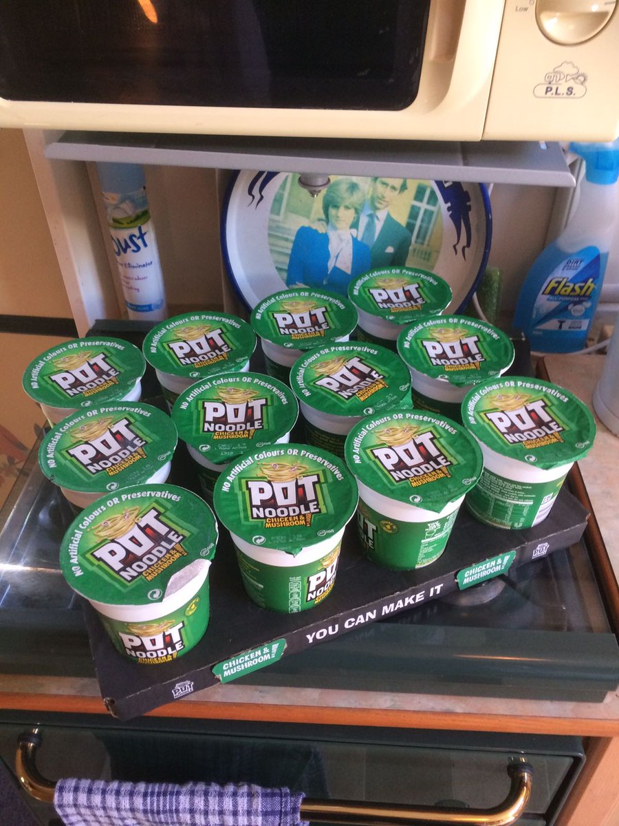 HOME_mcr's tweet photo. Vital pre-show checks for #PBMobile = Pot Noodle. Broken Biscuits. Connect 4. Stuffed Cat. #Orbit17 https://t.co/bVIkWK2Ygq