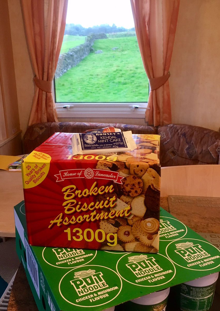 HOME_mcr's tweet photo. Vital pre-show checks for #PBMobile = Pot Noodle. Broken Biscuits. Connect 4. Stuffed Cat. #Orbit17 https://t.co/bVIkWK2Ygq