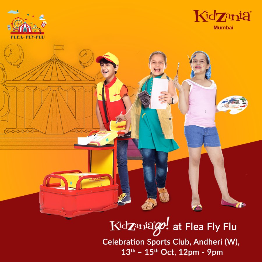 KidZaniaIndia's tweet photo. #KidZaniaGo is coming to #FleaFlyFlu this weekend, 13-15 October visit us to enjoy 4 unique role-plays &amp; meet our #RightZKeepers. https://t.co/vBPuA6aQNO