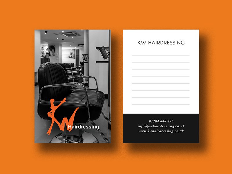 Today I can reveal the new business card for our client <a href="/KWHairdressing/">KW Hairdressing</a> 🎉😘 #businesscards #hairsalon #design