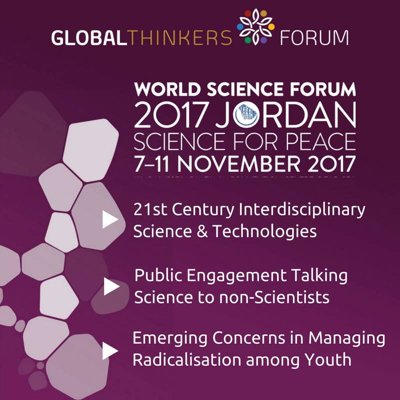 Global_Thinkers's tweet photo. GTF has partnered with the World Science Forum 2017, Jordan. Discover the GTF panels: https://t.co/TV0XzcdVmw #WSF2017 @WorldSciForum https://t.co/eI7NgEpQRM