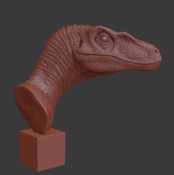 Digital sculpting in #Blender3d #velociraptor #digitalsculpture #jurassicpark3 #nozbrush #3Dprintable