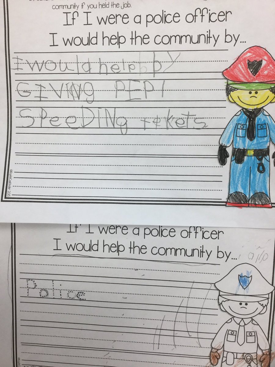 learninginrm120's tweet photo. Our police writing today! #fdk #kindergarten #dailywriting @YRP #yorkregionpolice https://t.co/9OFjL4UOGk