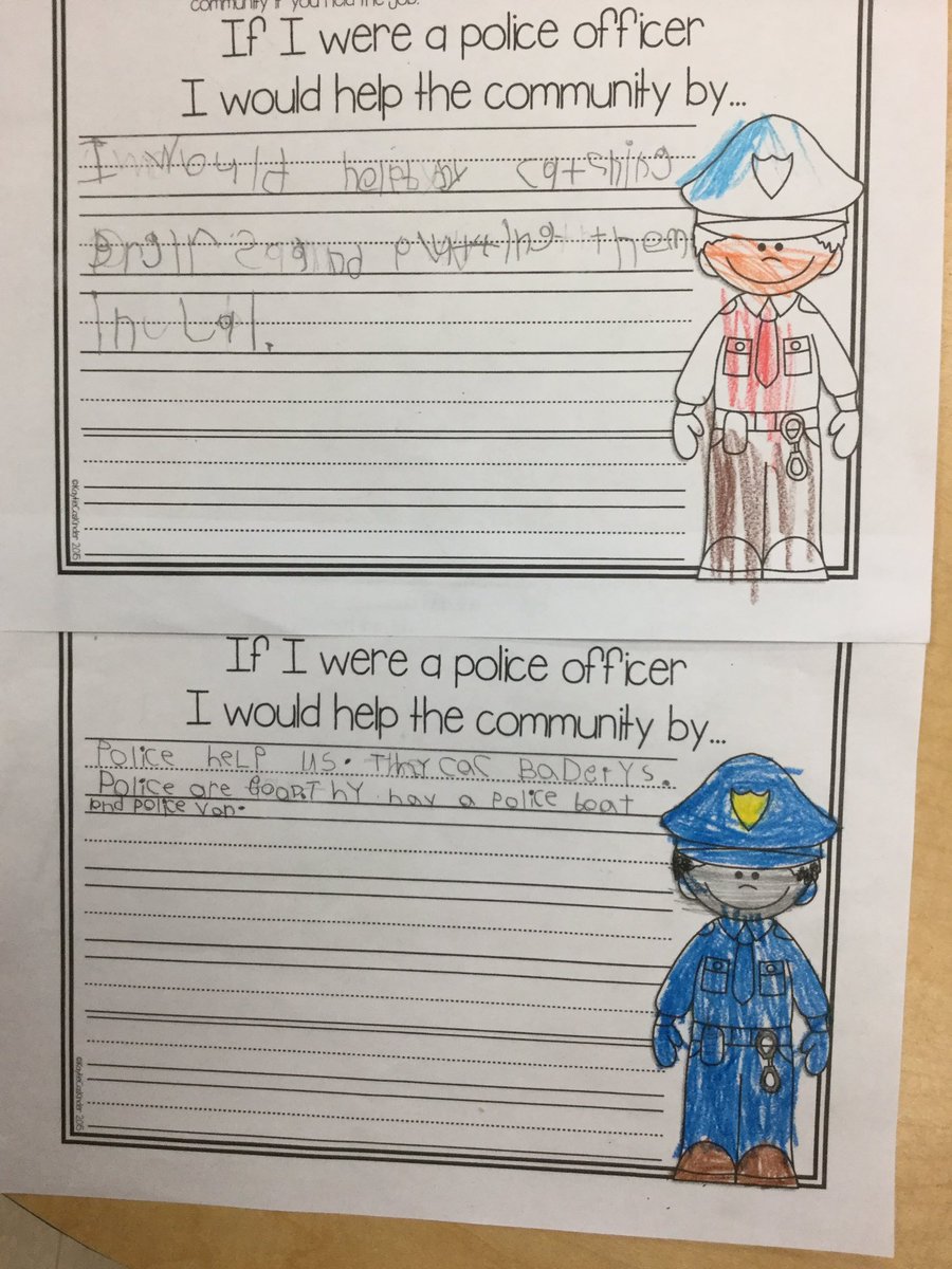 learninginrm120's tweet photo. Our police writing today! #fdk #kindergarten #dailywriting @YRP #yorkregionpolice https://t.co/9OFjL4UOGk