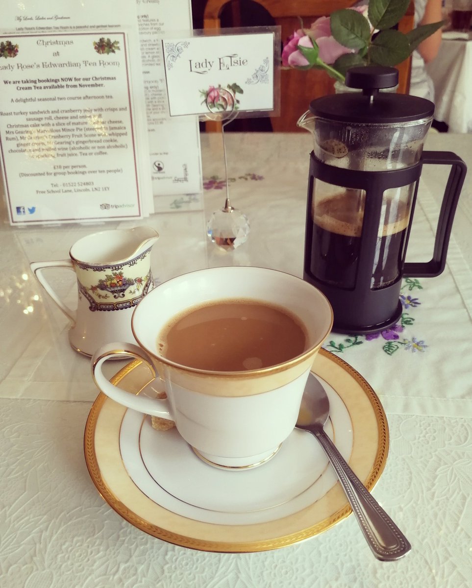 CarlaLinford's tweet photo. Time for a pick me up after a day of lectures @LadyRoseTea. @PrometheusGear serves the best coffee! 😴☕ #imaladynow #LadyElsie #LoveLincoln https://t.co/xHj4ACXCoq