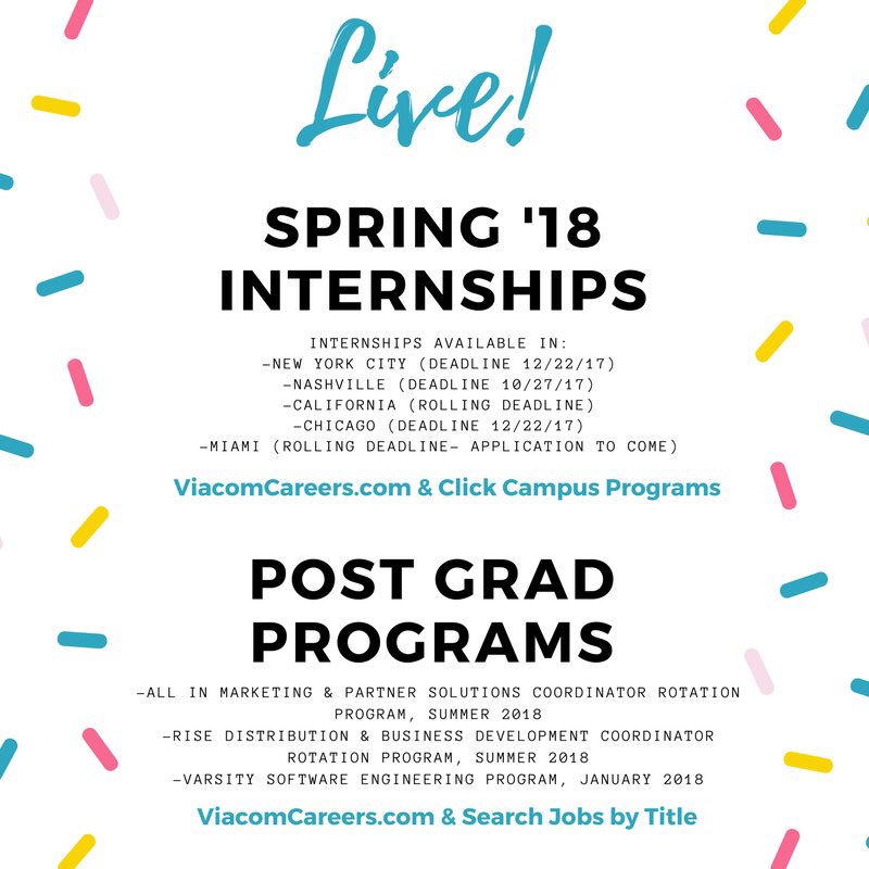 workatparamount's tweet photo. Our Spring '18 &amp; Post-Grad Development Applications are live! ✨ https://t.co/apiYJksa5r