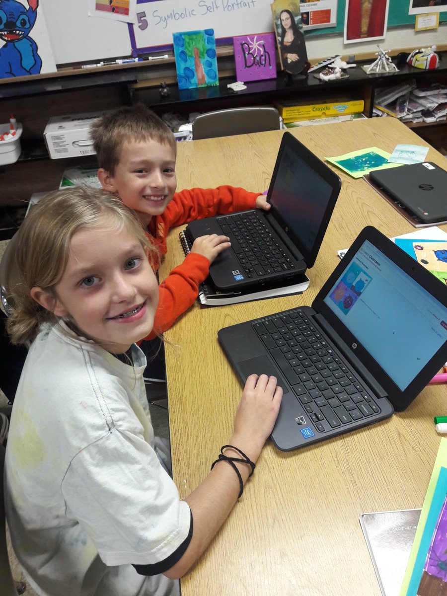 bach_michelle's tweet photo. JBN art students writing reflection statements on their art work in their digital gallery!#BPS101Pride https://t.co/kuHYrWiDLl