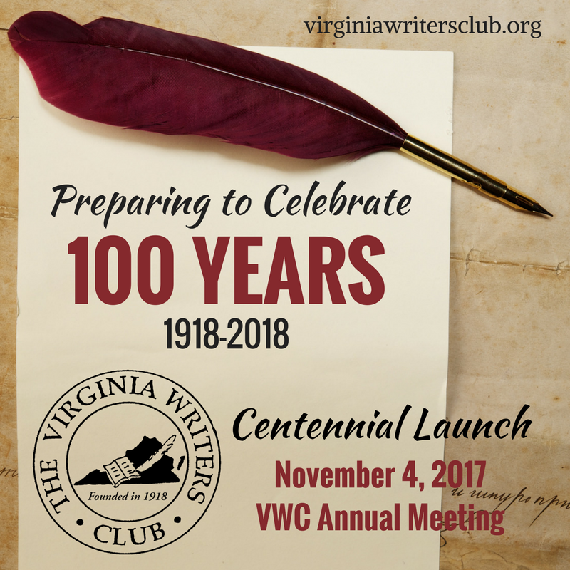 VaWritersClub's tweet photo. VWC is celebrating 100 years! All members are invited to join the celebration Nov 4th #VAwriters https://t.co/ks8L6fQIdL https://t.co/PhJp1zcpcp