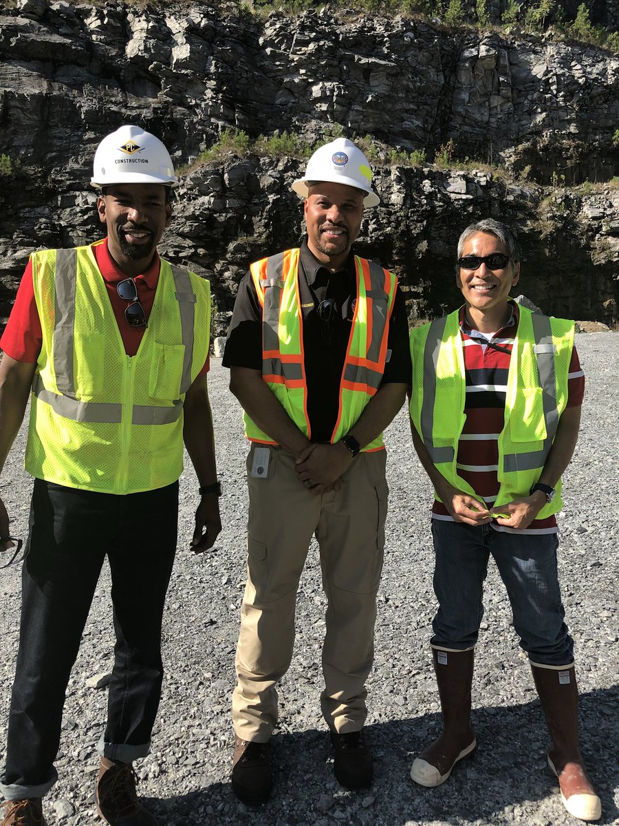 ATLWatershed's tweet photo. Councilmember Dickens, Councilmember Wan and AC Farr are ready to enter the tunnel! #ValueWater #WaterSupplyProgram https://t.co/656Esr5jS8
