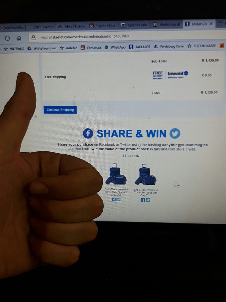 takealot luggage sets