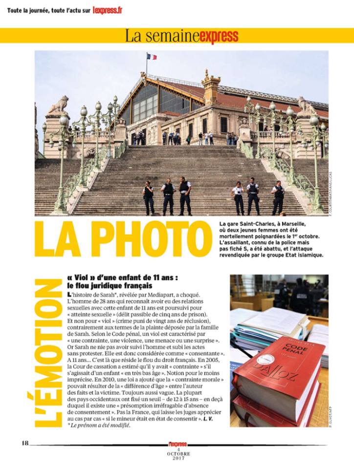 StudioHansLucas's tweet photo. [Publi] Fabien Courtitarat dans @LEXPRESS du 4 octobre 2017 suite à l'attaque à la Gare Saint-Charles à #Marseille. https://t.co/f9YneLnnbf