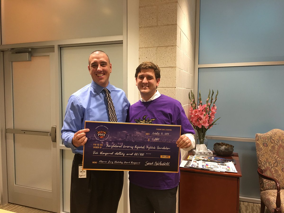 Thanks <a href="/SunsCharities/">Suns Charities</a> for supporting    @TGen <a href="/TGenC4RCD/">TGen's C4RCD</a>! #SunsAssist #SunsAt50