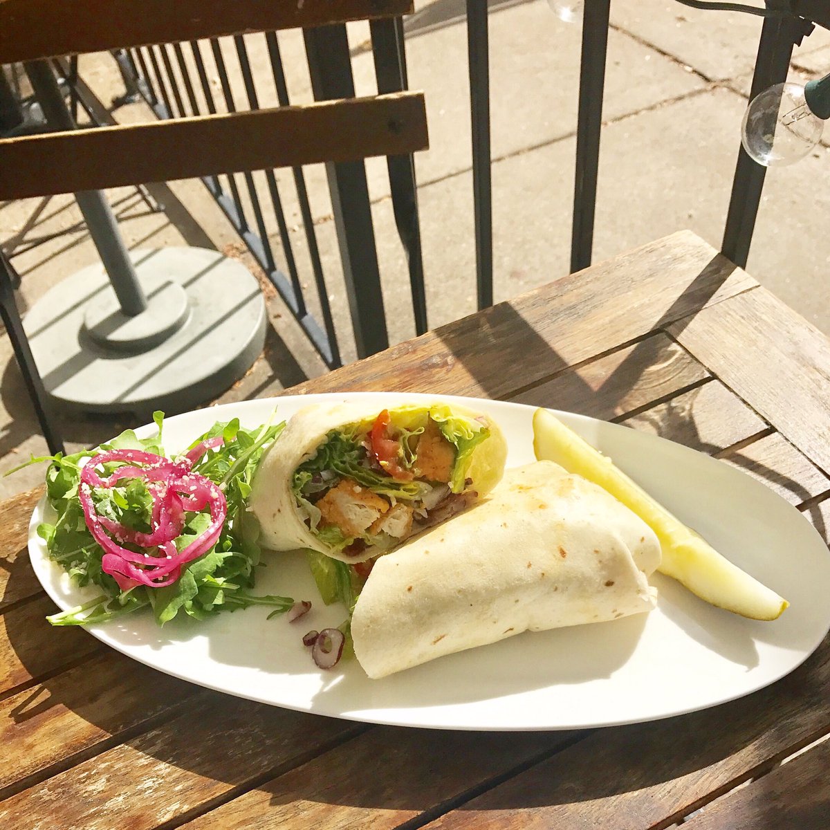 Stop in today for our sandwich special...Fried Chicken Ceaser Wrap with Tomato, Bacon and Red Onion!