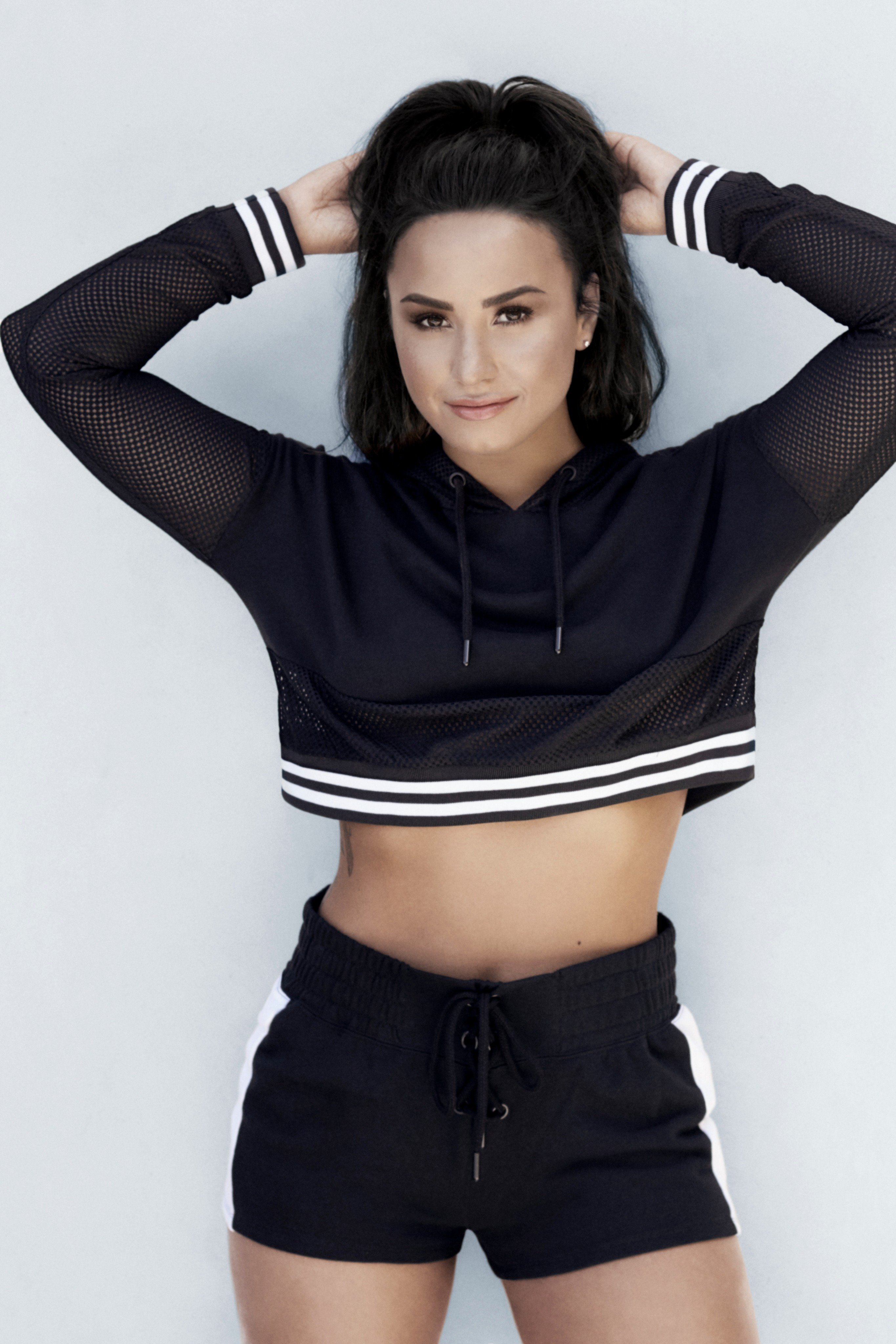 Demi Lovato: Crop Top, Disco Shorts