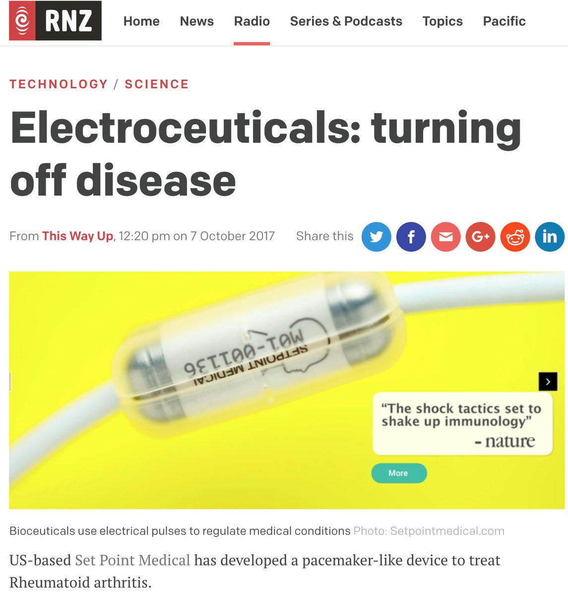 SetPointMed's tweet photo. CEO @aarnoldbioeRx @radionz #bioelectronicmedicine science on #meddevice - may give new #treatmentoption #RApatients
https://t.co/eSz9M6NqqZ https://t.co/1mIpWlakd6
