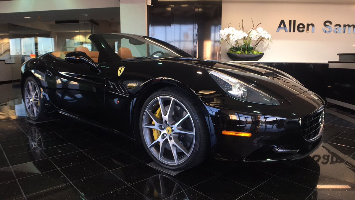 Alleneuless's tweet photo. Bringing Cali to the Big D !!! #Ferrari #convertible #allensamuelsdirect #style #offtheshowroomfloor https://t.co/FLLhLI8PPC