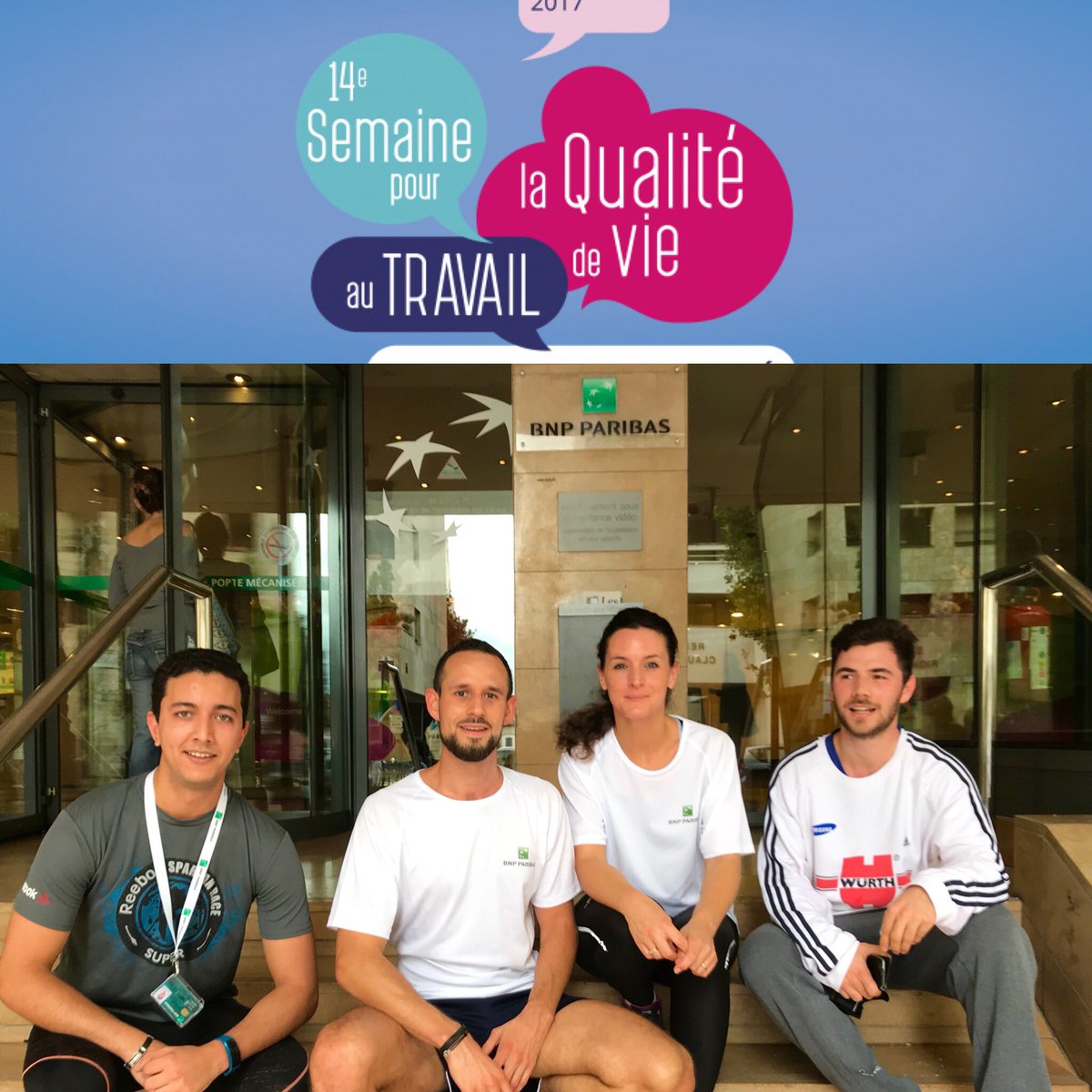 JLabialle's tweet photo. Encore une session #running entre #collègues fun &amp; sympa ! #SQVT2017 #BNPParibas #sport #engagement #team https://t.co/4aCfNTHRjX