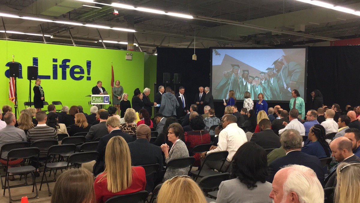 GoodwillAR's tweet photo. Getting ready for the Excel Center grand opening press conference with Governor Asa Hutchinson. ☺️🎉 https://t.co/DY2RZH5uDD