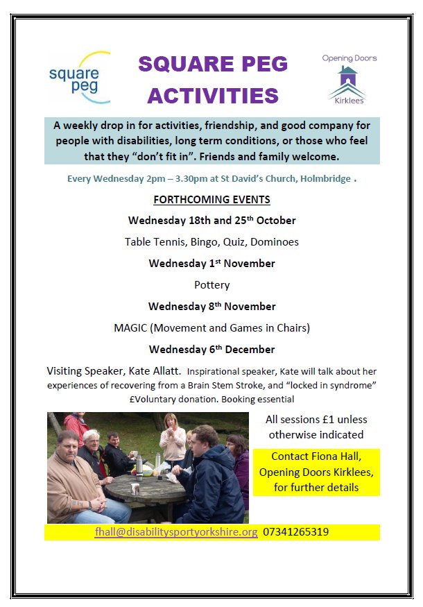 Here's the programme for the next few weeks. #kirklees #holmfirth Come and join our welcoming group. #letsgetoutandabout