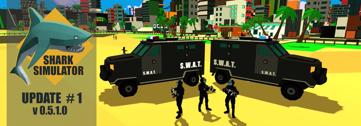 AerilonStudios's tweet photo. New #SharkSimulator update! 
Update #1 : Swat Forces https://t.co/i4mR1BU7hS
#gamedev #indiedev #indiegame #indiegames #earlyaccess #Steam https://t.co/K1skuGFQPh