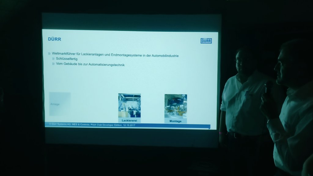PitchClubFFM's tweet photo. @DuerrAG pitching in front of #devs at #PCDE3 in Stuttgart #ReverseRecruiting https://t.co/C9glgRf2ru