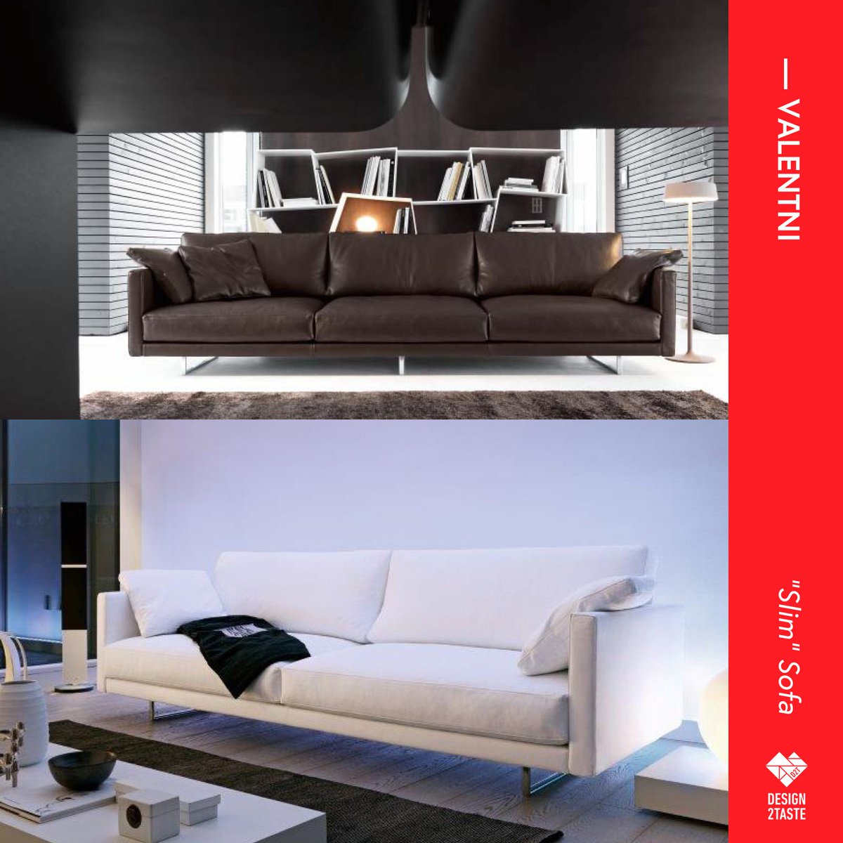 Design2Taste's tweet image. An iconic shape to live the space at home with style: "Slim" sofa by #Valentini
 &amp;gt; bit.ly/d2t-valentini

#interiordesign
#sofa
#furniture