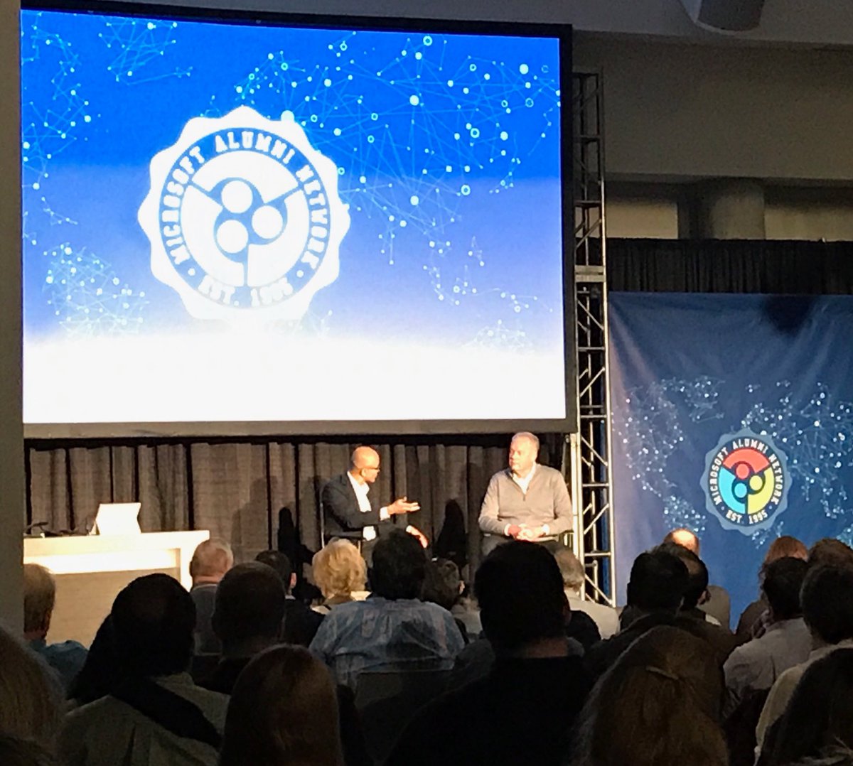 MarkatSVPP's tweet image. @Microsoft CEO to @Starbucks CEO: empathy is essential to being a better leader. great conversation about #hittingrefresh