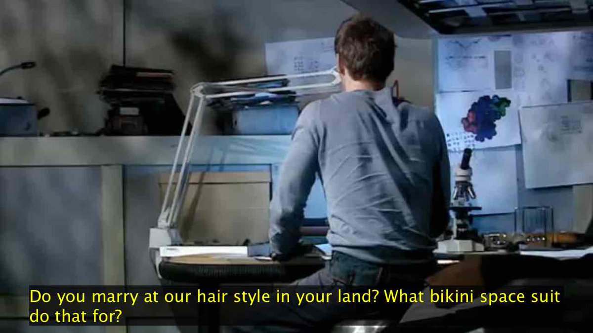 DoctorWhoTVBot's tweet photo. Do you marry at our hair style in your land? What bikini space suit do that for? https://t.co/vZ1oD8ANto