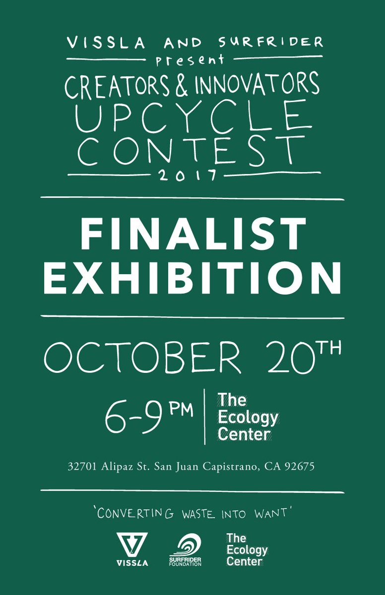 Surfrider's tweet image. Join us Friday, 10/20 at @eco_center for our Surfrider + @vissla #CreatorsContest Finalists Exhibition! ow.ly/dwP430fPXXp