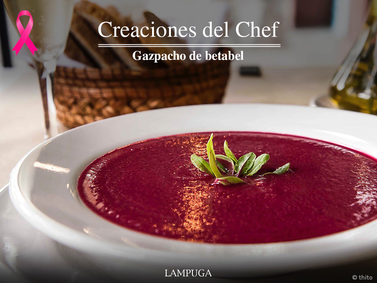 GAZPACHO DE BETABEL
Un porcentaje de las ganancias de nuestros #PlatillosRosas se donará a la #LuchaContraElCáncerDeMama
#OctubreRosa