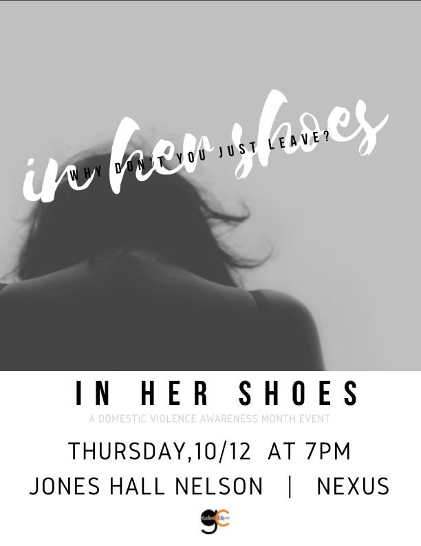gc_firstyear's tweet photo. Come out tonight and live in someone else's shoes. NEXUS #gctigers #inhershoes #dvam #DomesticViolenceAwarenessMonth https://t.co/FWt14mgvNj