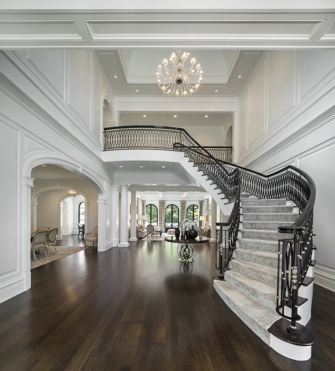 Cardello Architects on Twitter: &quot;Two story height entry foyer in a traditional Georgian Style home with floating stair! #customhome #floatingstairs #cardelloarchitects… https://t.co/HJFf5qfGxZ&quot;