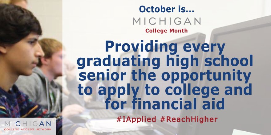 MCANExec's tweet image. Gov. Snyder has proclaimed Oct. as #MICollegeMonth. #WhyApply
ow.ly/pvGB30fNM7j