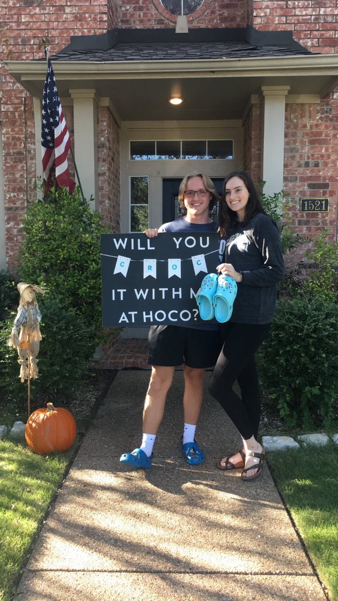 planocrocs's tweet image. Last night, one of our very own, Ethan Pappas, asked his lovely date, Julia Roberson, to homecoming. She said yes!!!! #crocheads #romance