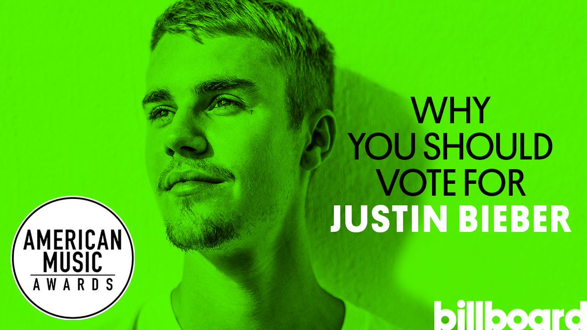 billboard's tweet photo. Why you should vote for @JustinBieber! #AMAs https://t.co/Fkvk5vJ3iZ https://t.co/fj3StzfVXp