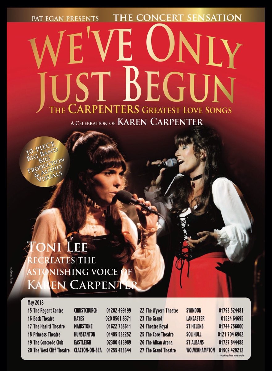 ToniLeeSinger's tweet photo. SHE IS BACK!!!! #KarenCarpenter #TheCarpenters #ToniLeeSinger #TheVoice #UKTour Dates 2018
#WeveOnlyJustBegun https://t.co/eQJr7rUKDU