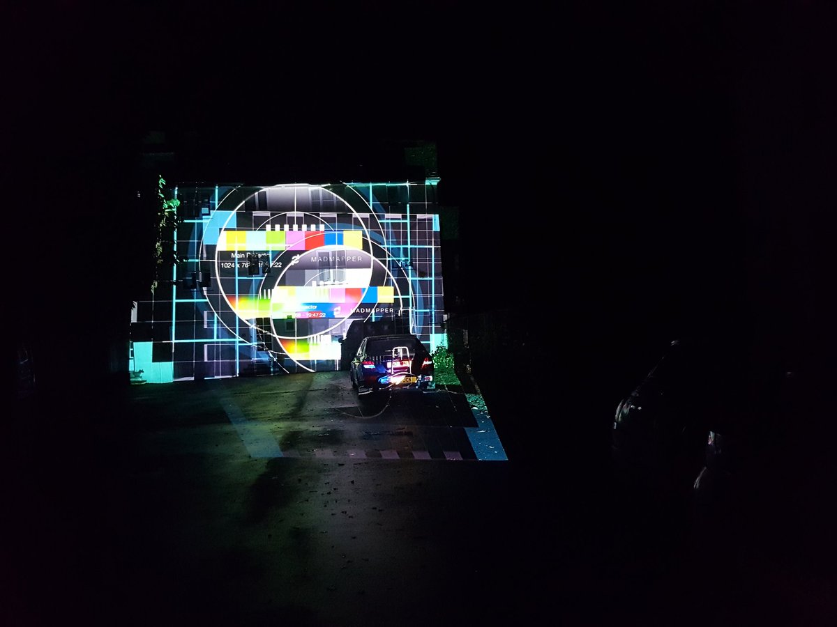 Hello Twitter. Trying out a new set up in the car park! #projectionmapping #newtoys