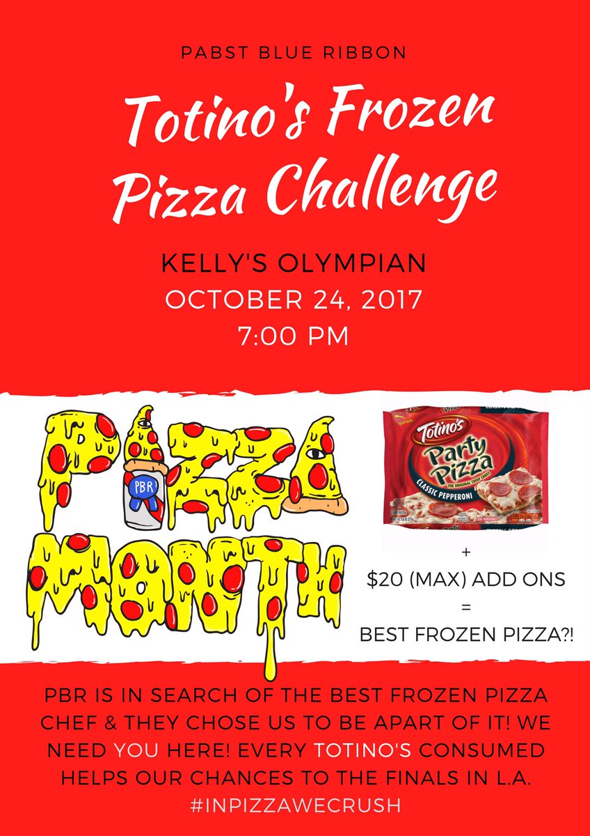 JOIN US FOR 🍕HELLA PIZZA🍕 &amp; 🍺HELLA BEER🍺 DO NOT MISS OUT!! 

PIZZA SPECIALS // PBR SPECIALS // SPECIAL PRIZES #inpizzawecrush