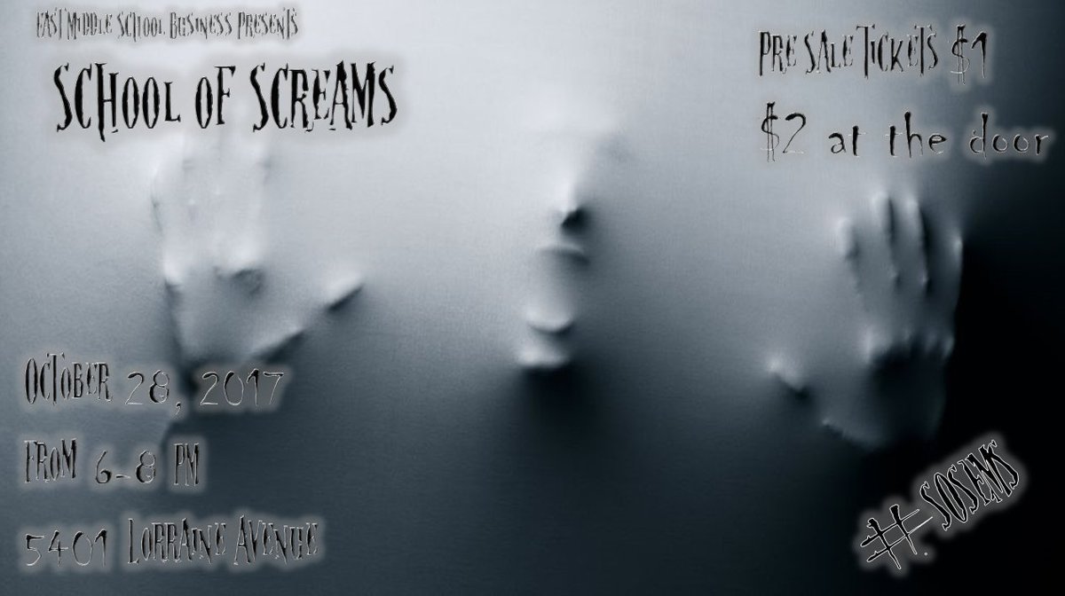 Don't miss the @eastmiddlesc School of Screams Haunted House Project on October 28 #SOSEMS #SCCSD