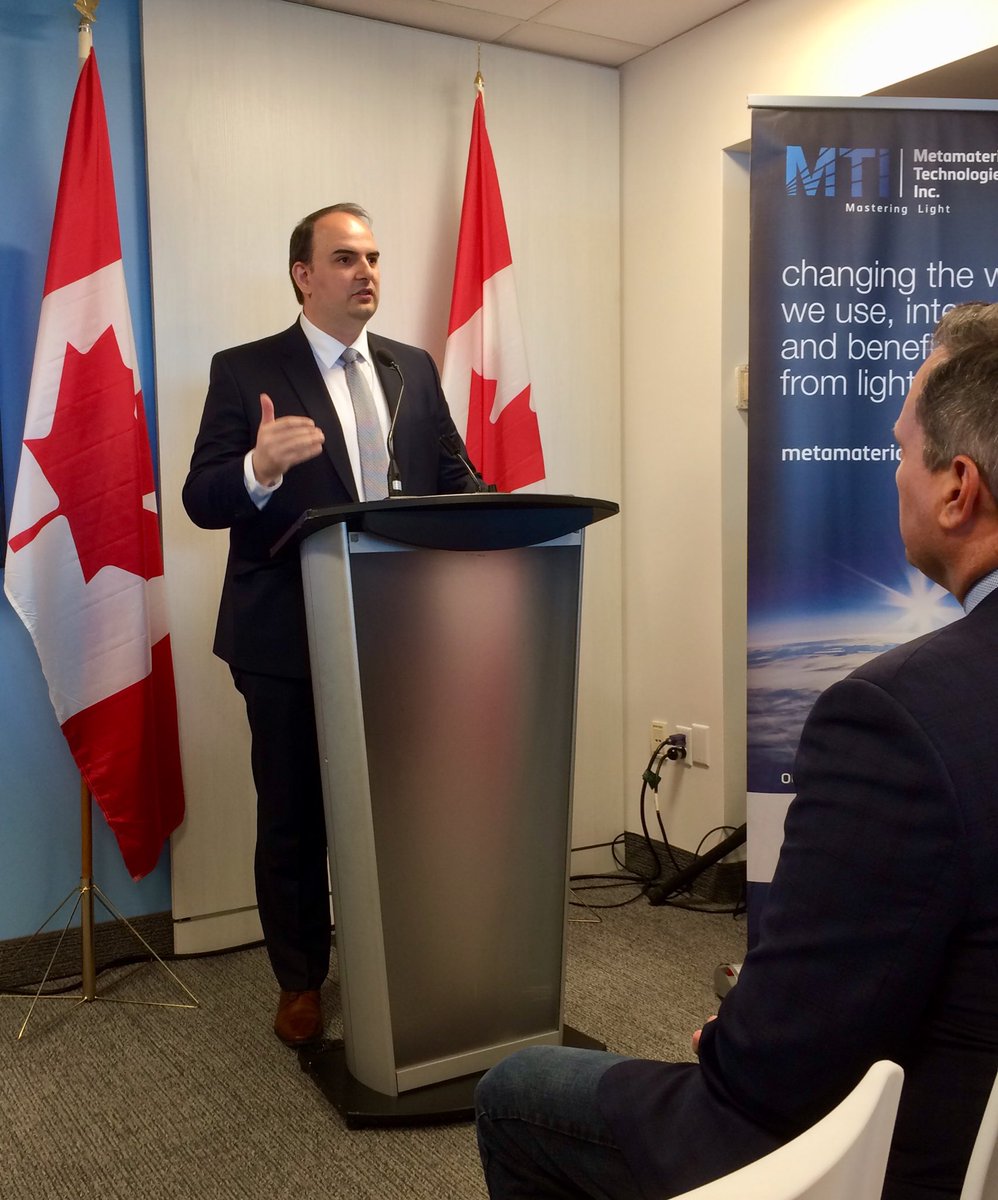 HDoane3's tweet photo. @Metamaterialtec a Nova Scotia global leader in developing nano tech to shape light changing the way we use interact and benefit from light https://t.co/HKOUSh4bMm
