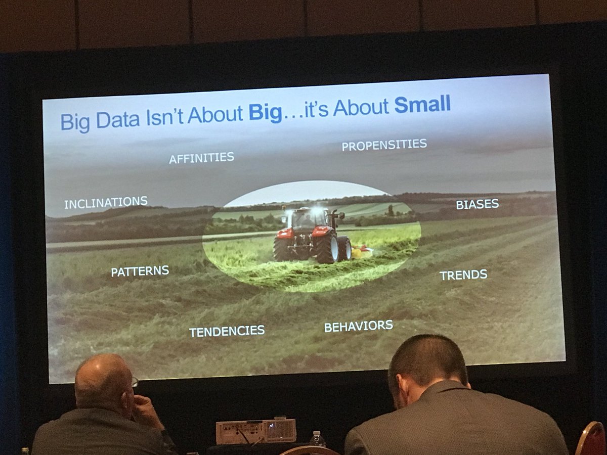 corybeaujot's tweet photo. Big data isn’t about BIG... it’s about small. #precisionagvision @schmarzo https://t.co/HIpOgZbWpx